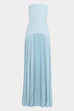 Margovil Strapless Tube Patchwork Pleated Maxi Dress