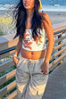 Margovil Strapless Tube Floral Print Crop Top