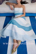 Strapless Color Block A-line Swing Maxi Dress