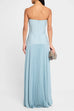 Margovil Strapless Tube Patchwork Pleated Maxi Dress