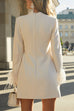 Margovil Mockneck Feather Trim Long Sleeves Mini Dress