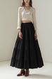 Margovil Smocked Elastic Waist Ruffle Tiered Maxi Skirt