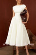 Margovil Cap Sleeves Open Back Waisted Swing Midi Dress