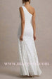 One Shoulder Sleeveless Floral Lace Maxi Dress