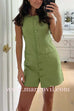 Sleeveless Button Down Pocketed Mini Dress