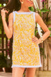 Sleeveless Side Slit Printed Shift Mini Dress