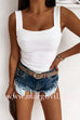 Margovil Square Neck Ribbed Knit Tank Top