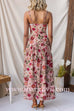 Spaghetti Strap Drop Waist Floral Print Maxi Dress