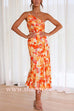Margovil One Shoulder High Waist Mermaid Floral Cami Dress