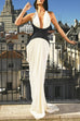 Halter Backless Denim Corset Drappy Slit Maxi Dress