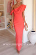 Draped One Shoulder Bodycon Maxi Party Dress