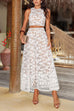 Margovil Palm Trees Embroidery Pocketed Swing Maxi Skirt