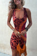 Back Criss Cross Sleeveless Tie Dye Mini Dress
