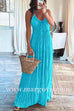 Margovil Halter Backless Tie Knot Printed Maxi Vacation Dress
