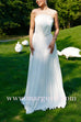 Elegant Strapless Open Back Shell Pleated Maxi Dress