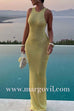Margovil U Neck Sleeveless Sequin Bodycon Maxi Dress