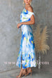 Asymmetric One Shoulder Tie Waist Slit Tie Dye Maxi Dress
