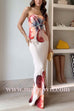 Chic Strapless Tube Floral Print Maxi Party Dress