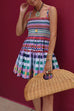 Spaghetti Strap Ruffle Gingham Mini Dress