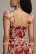 V Neck Sleeveless Floral Print Ruffles Maxi Dress