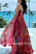 Spaghetti Strap High Waist Printed Maxi Vacation Dress