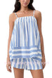 Margovil Striped Square Neck Cami Top and Shorts Lounge Set