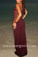 Margovil Tie Shoulder Cut Out Lace Splice Maxi Cami Dress
