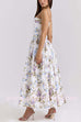 Margovil Spaghetti Strap Floral Print Bustier A-line Maxi Dress
