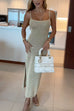 Backless Lace-up Side Slit Knit Maxi Cami Dress