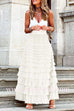 Margovil Ruffle Layered Mesh A-line Long Tulle Skirt