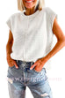 Margovil Crewneck Cap Sleeves Pullover Sweater