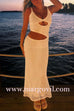 Margovil V Neck Adjustable Strap Cut Out Maxi Dress