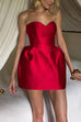 Margovil Sweetheart Neck Strapless Mini Party Dress