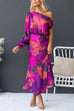 One Shoulder Slit Tie Dye Maxi Dress