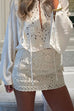 Margovil Lace Hollow Out Mini Skirt