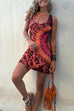 Back Criss Cross Sleeveless Tie Dye Mini Dress