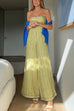 Strapless Pocketed Wide Leg Color Block Striped Jumpsuit
