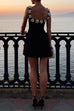 Margovil 3D Floral Neck Backless Mini Cami Dress