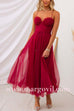 Margovil Open Back Waisted Swing Maxi Cami Tulle Dress