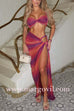 Margovil Crop Cami Top and Cut Out Ruched Maxi Skirt Set