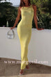 Margovil U Neck Sleeveless Sequin Bodycon Maxi Dress