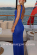 Margovil Sleeveless Open Back Glitter Bodycon Maxi Dress