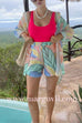 Margovil Unique Print Long Sleeves Button Up Shirt and Pocketed Shorts Linen Set