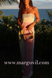 Strapless Tube Color Block Printed Maxi Party Dress