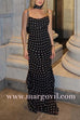 Margovil Ruffle Hem Polka Dot Maxi Cami Dress