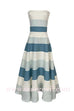 Strapless Color Block A-line Swing Maxi Dress
