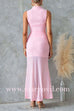 Mockneck Sleeveless Drape Front Maxi Dress