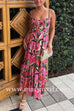 Tropical Bloom Strappy Backless Ruffle Maxi Dress