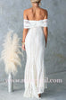 Off Shoulder Hollow Out Lace Bodycon Maxi Dress
