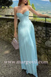 Margovil Strapless V Neck Corset Pleated Maxi Dress